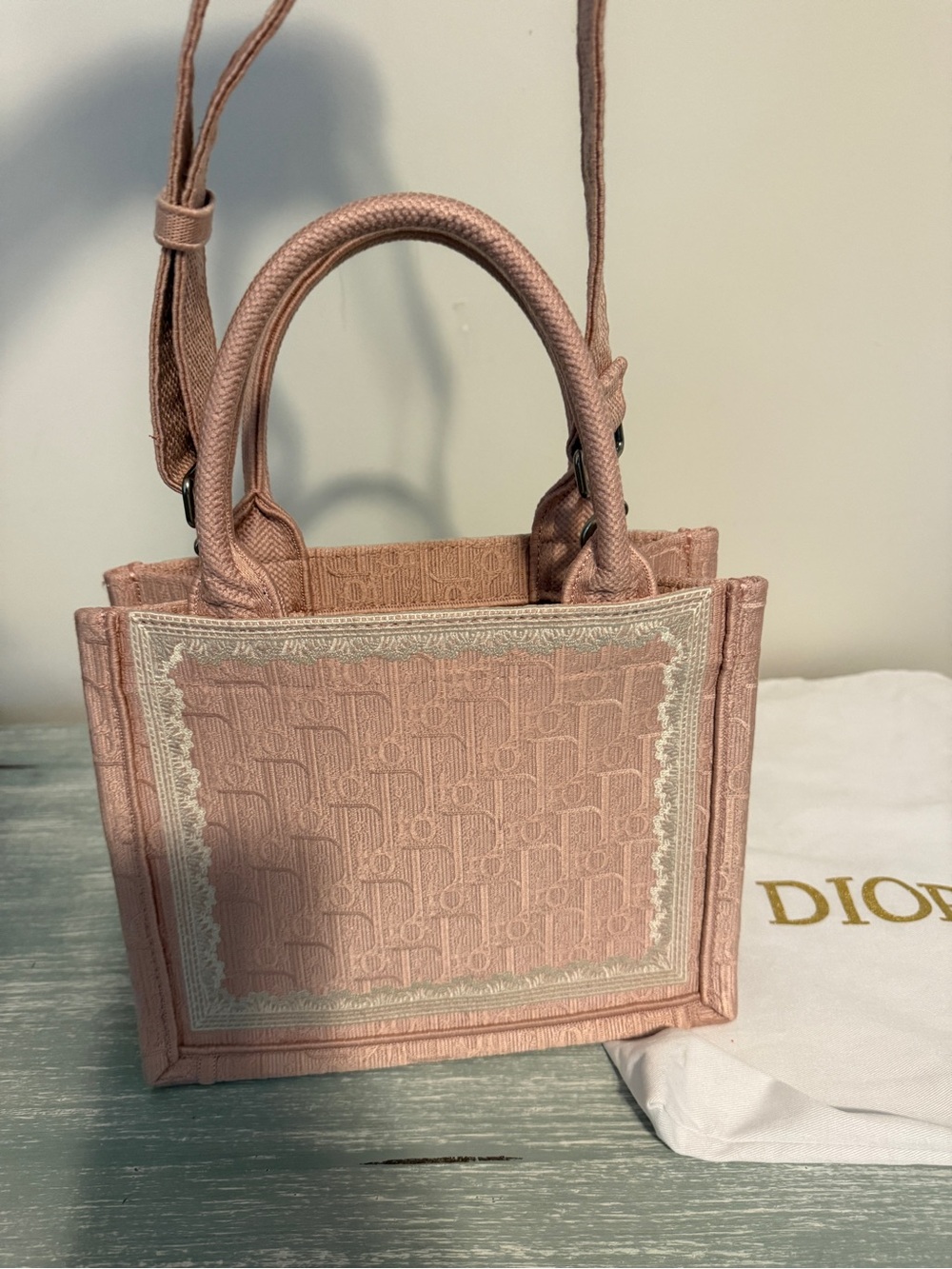 Pink Embroidered Book Tote - Dior - Picture 9 of 11